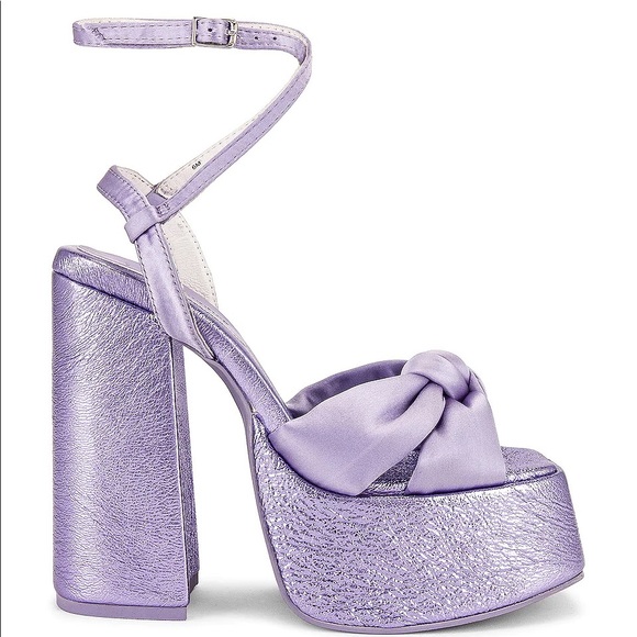 Jeffrey Campbell Shoes - Seventies Platform Sandal Lilac Metallic Satin